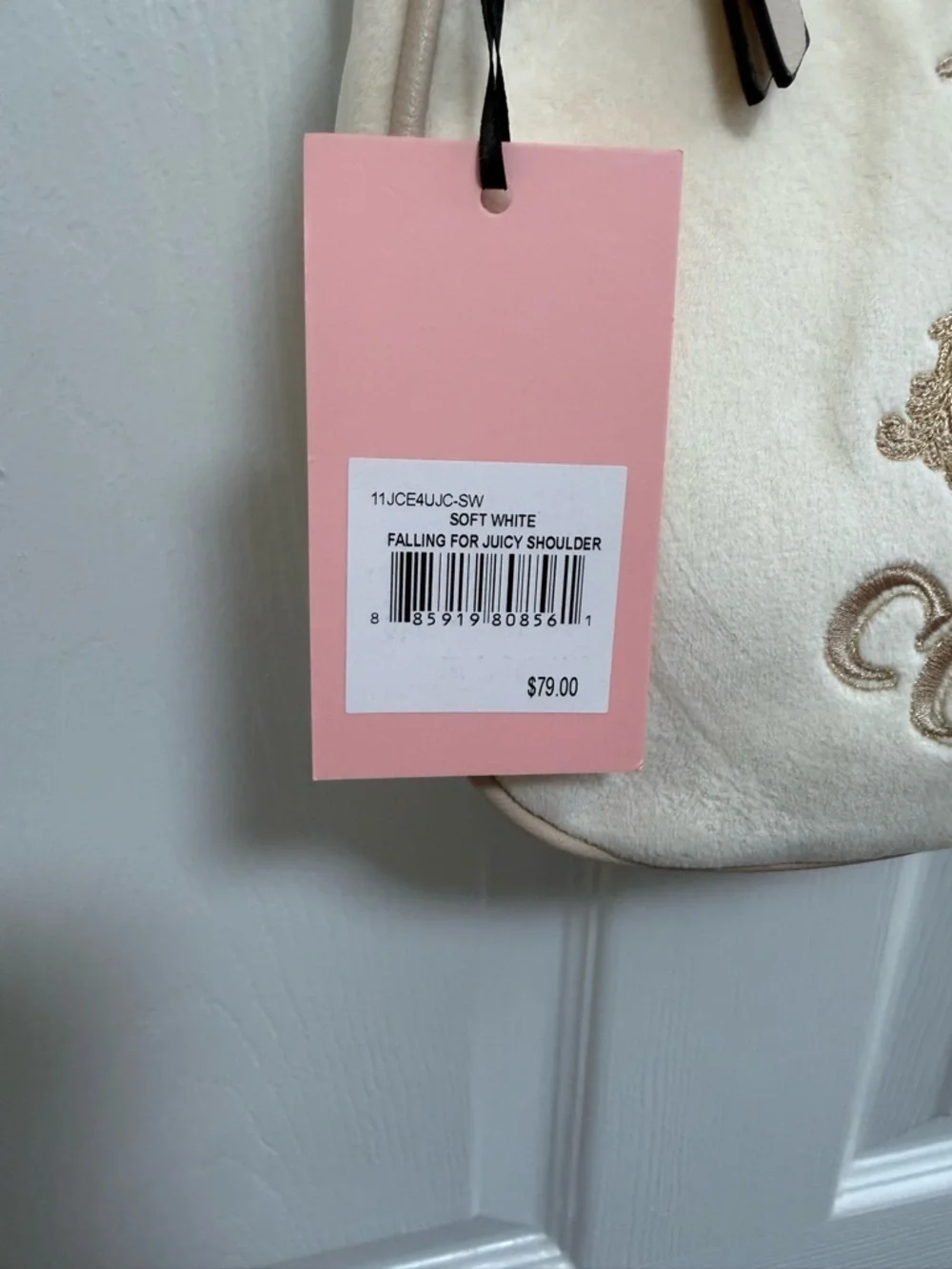 NWT Juicy Couture Falling For Juicy Shoulder Bag in Soft White